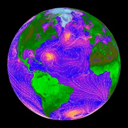 Globale Radarmessungen bei klarem Himmel und durch Wolken. Wissenschaft Geologie